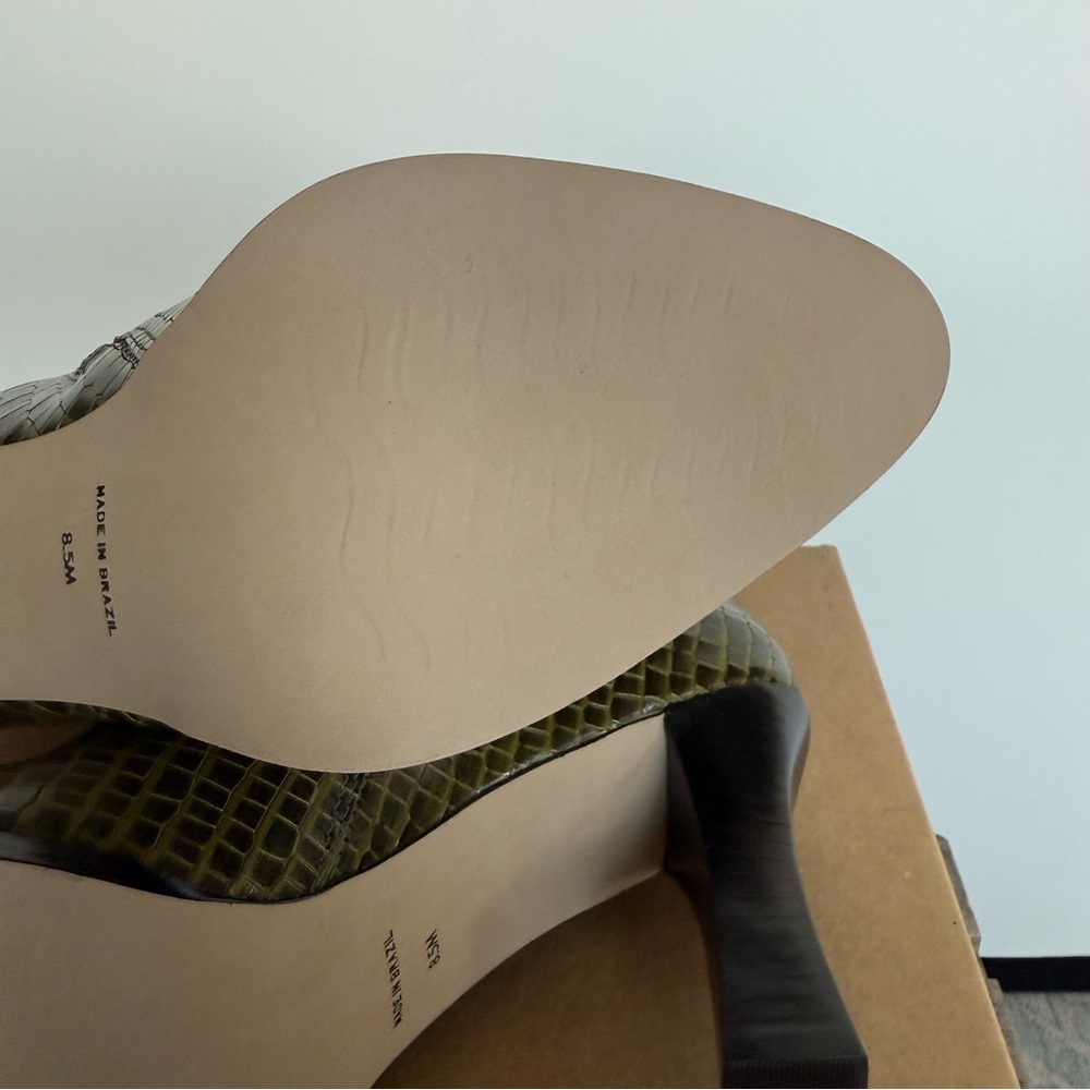 Matisse ECLAIR Green Leather Crocodile-Embossed Heeled Bootie 8.5‎ M - Picture 12 of 15